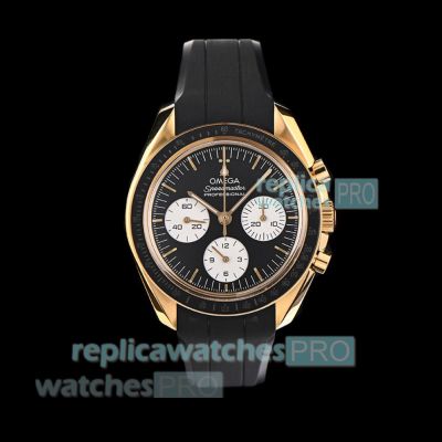 N1 Factory Swiss Replica Omega Speedmaster Gold Case Black Dial 42mm Watch 